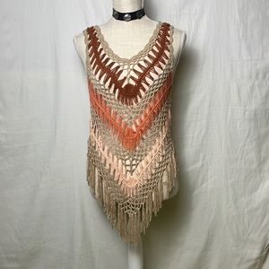 Daytrip boho macrame knit tank top
